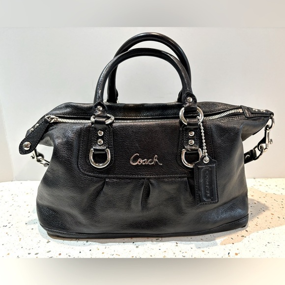 Coach Black Leather Satchel‎ or Shoulder Handbag - Picture 2 of 10